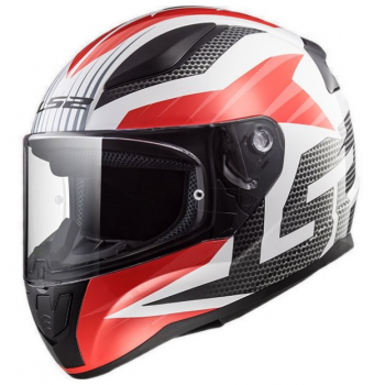 KASK LS2 FF353 RAPID GRID WHITE RED INTEGRALNY
